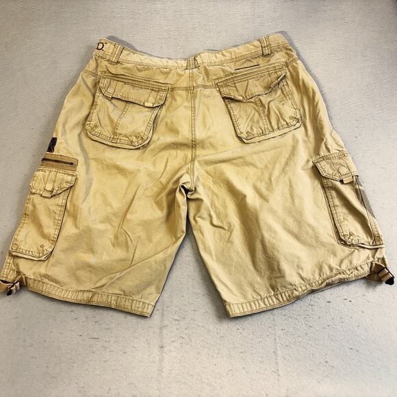 Vintage Ecko Unltd Cargo Shorts Mens 40 RARE Camo Pocket Beige Utility Raw Uncut - Picture 9 of 12